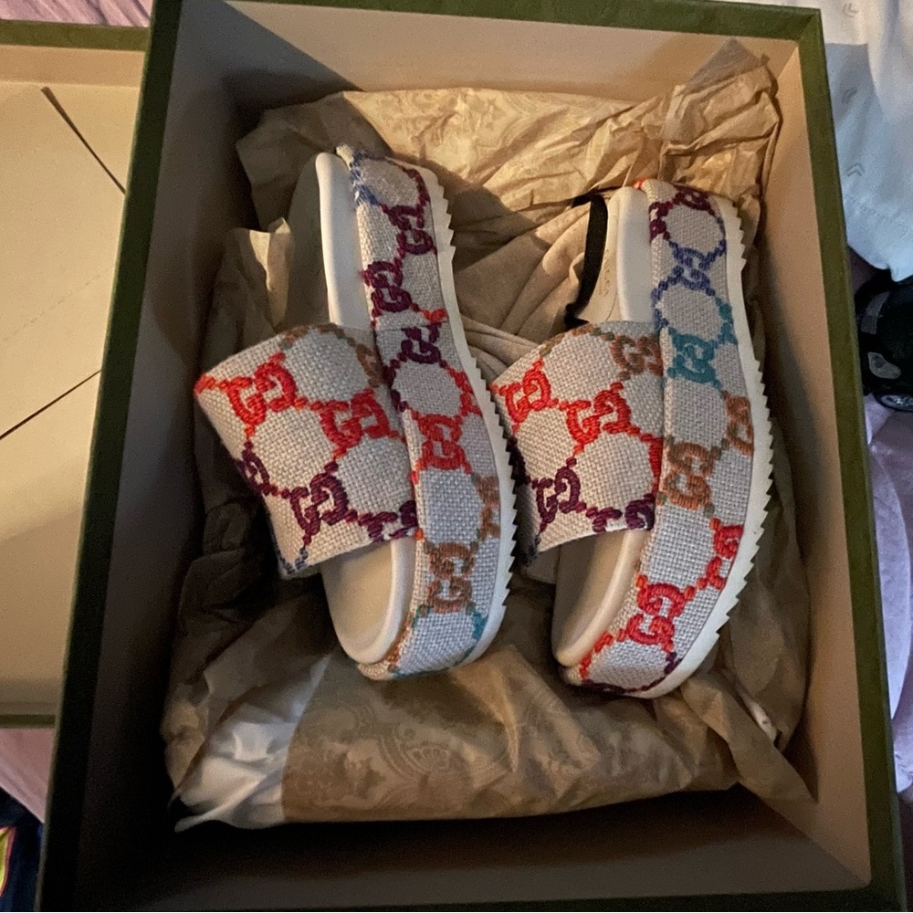 Psychedelic Mini GG Gucci Slides
